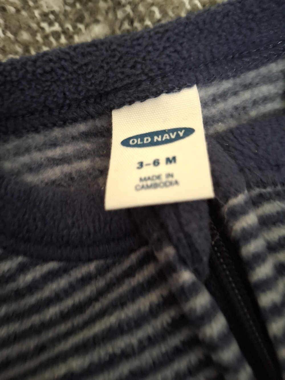 Old Navy Baby Zip-Up Fleece Jacket - Navy & White Stripes